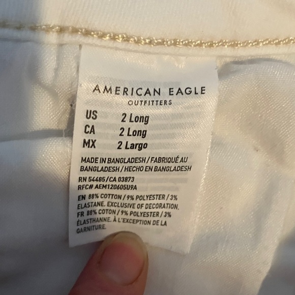 American Eagle O Nxt Level Stretch Super HR White Cargo Pants • Painter/Ut Style - Picture 4 of 7